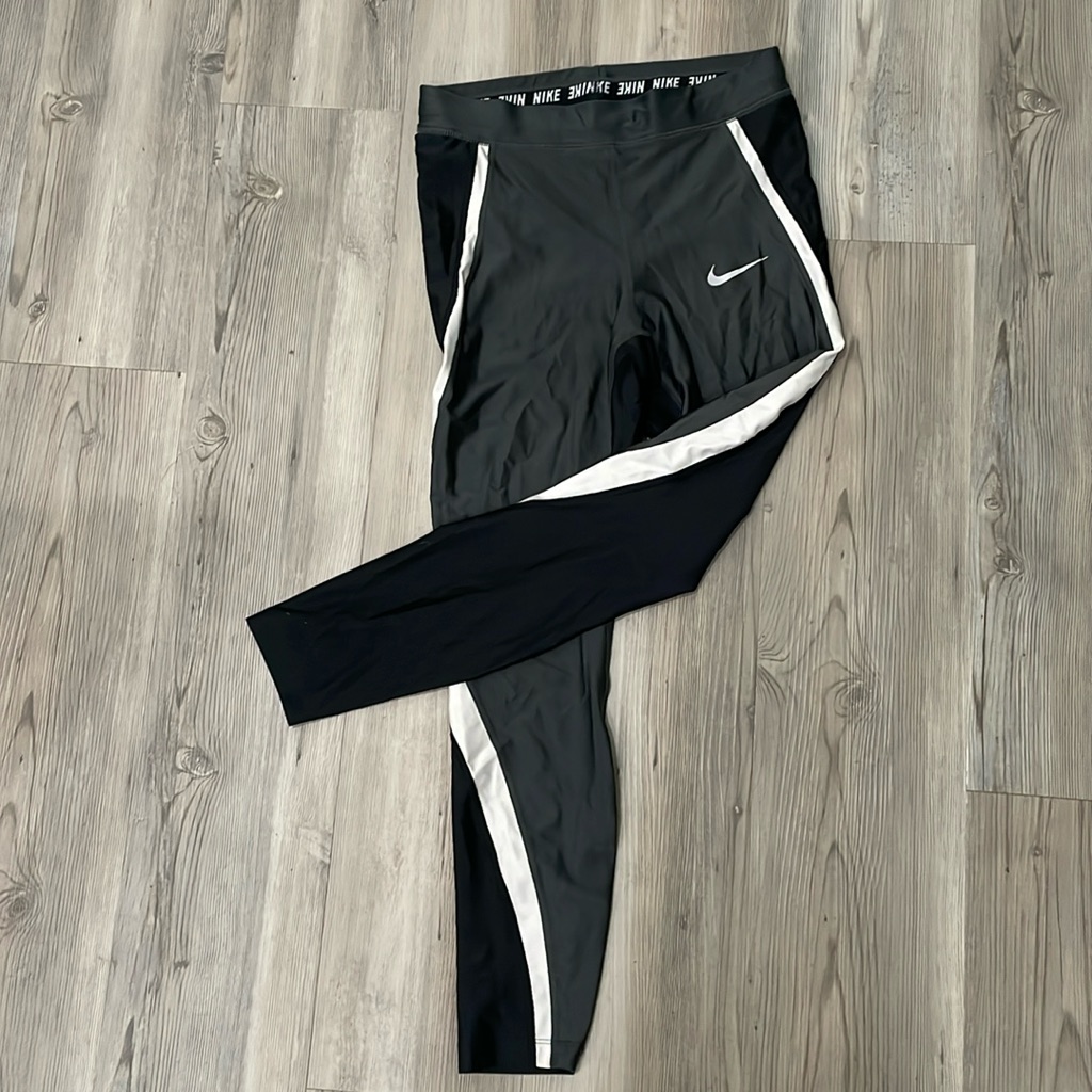 Dri-Fit Running Nike Pants Gray Black And White